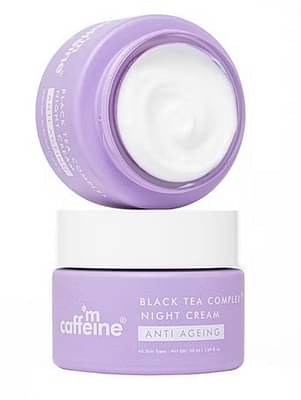 mCaffeine Anti Ageing Night Cream With Black Tea Complex™ For Fine Lines & Wrinkles | Fights Signs Of Ageing & Boosts Collagen By 80% | Daily Use -50Ml image